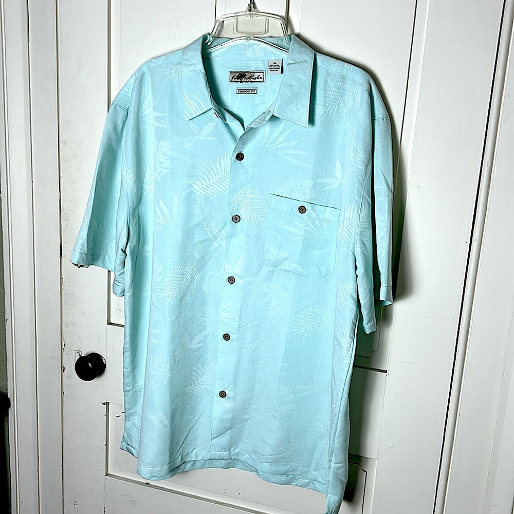 Joe Marlin Comfort Fit XXL Mint Green Button Up Short Sleeve Shirt